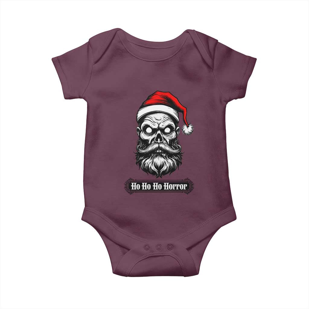 Creepy Christmas Skull Baby Onesie Ho Ho Ho Horror Santa Gothic Holiday - Wonder Print Shop
