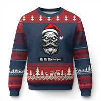 Creepy Xmas Skull Ugly Christmas Sweater Ho Ho Ho Horror Santa Gothic Holiday - Wonder Print Shop