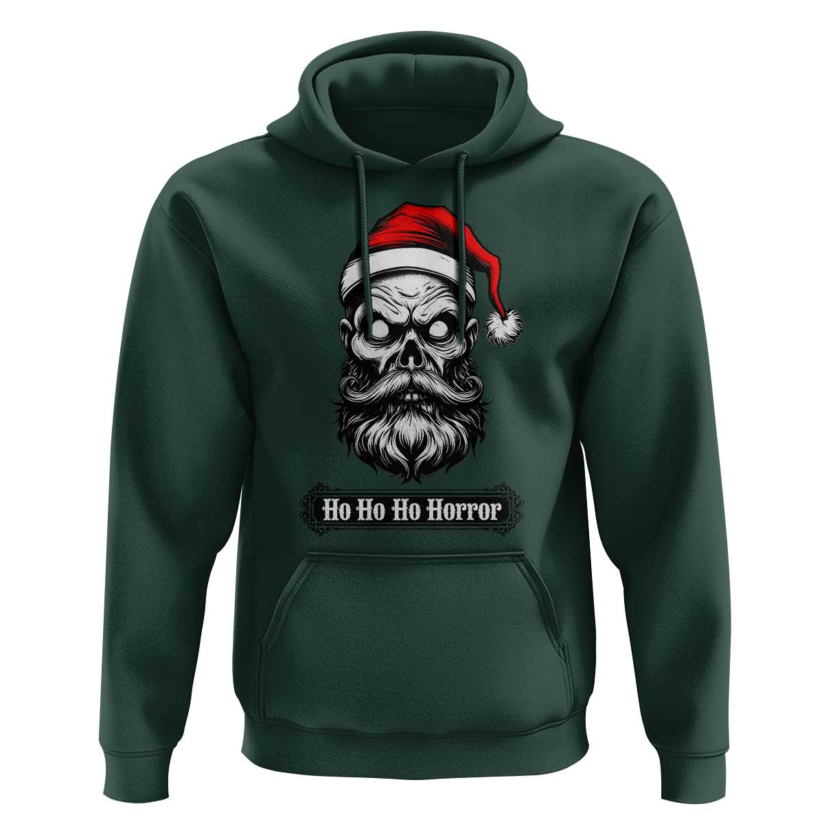 Creepy Christmas Skull Hoodie Ho Ho Ho Horror Santa Gothic Holiday - Wonder Print Shop