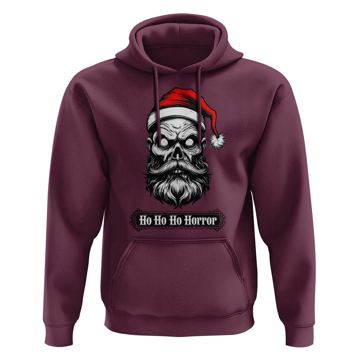 Creepy Christmas Skull Hoodie Ho Ho Ho Horror Santa Gothic Holiday - Wonder Print Shop