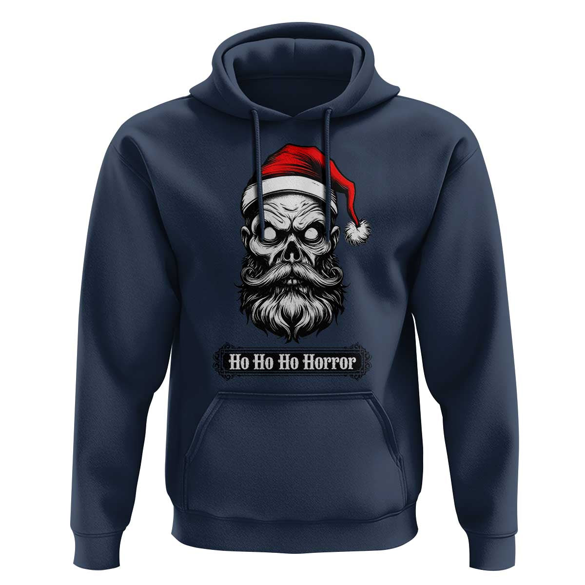 Creepy Christmas Skull Hoodie Ho Ho Ho Horror Santa Gothic Holiday - Wonder Print Shop