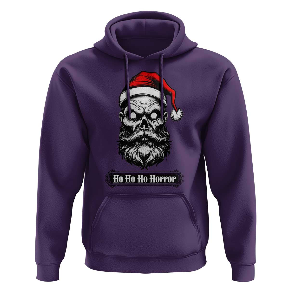 Creepy Christmas Skull Hoodie Ho Ho Ho Horror Santa Gothic Holiday - Wonder Print Shop