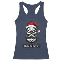 Creepy Christmas Skull Racerback Tank Top Ho Ho Ho Horror Santa Gothic Holiday - Wonder Print Shop