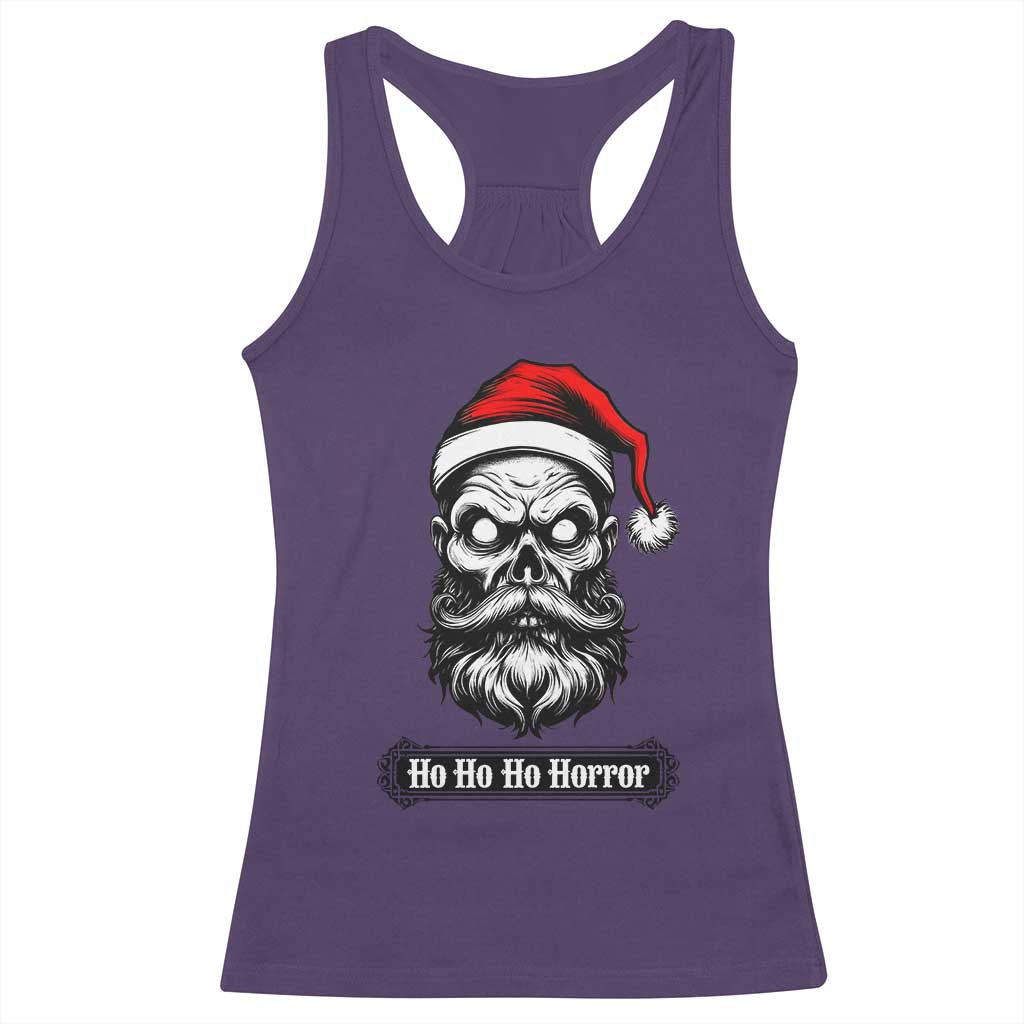 Creepy Christmas Skull Racerback Tank Top Ho Ho Ho Horror Santa Gothic Holiday - Wonder Print Shop