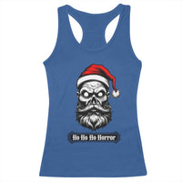 Creepy Christmas Skull Racerback Tank Top Ho Ho Ho Horror Santa Gothic Holiday - Wonder Print Shop