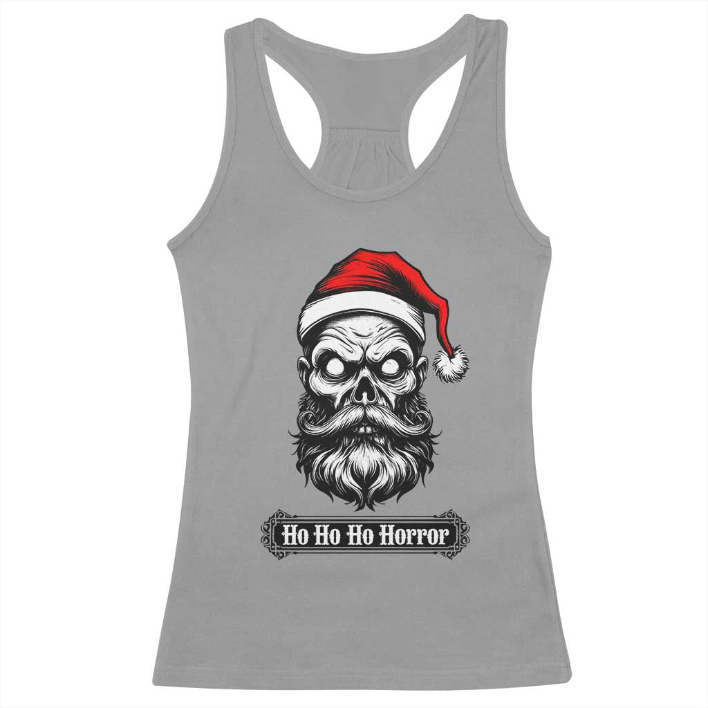 Creepy Christmas Skull Racerback Tank Top Ho Ho Ho Horror Santa Gothic Holiday - Wonder Print Shop