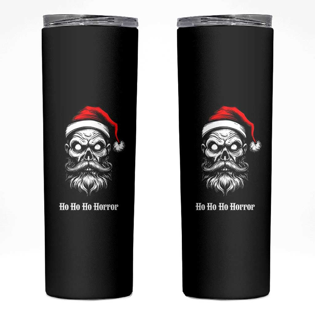 Creepy Christmas Skull Skinny Tumbler Ho Ho Ho Horror Santa Gothic Holiday - Wonder Print Shop
