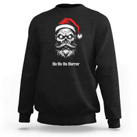 Creepy Christmas Skull Sweatshirt Ho Ho Ho Horror Santa Gothic Holiday - Wonder Print Shop