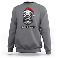 Creepy Christmas Skull Sweatshirt Ho Ho Ho Horror Santa Gothic Holiday - Wonder Print Shop