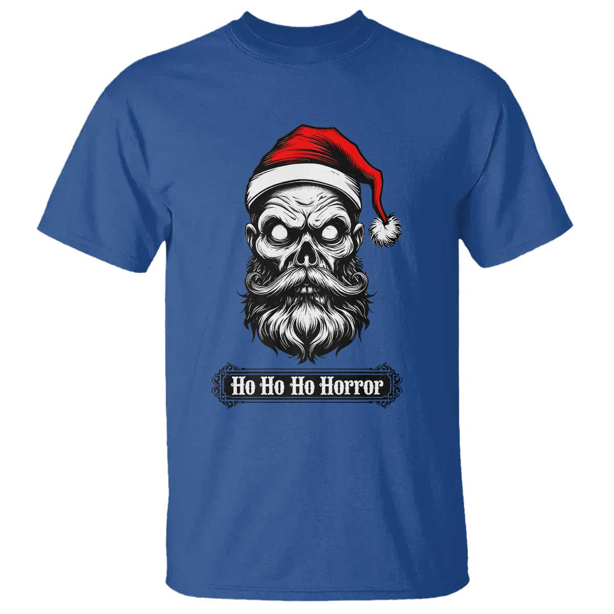 Creepy Christmas Skull T Shirt Ho Ho Ho Horror Santa Gothic Holiday - Wonder Print Shop