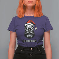 Creepy Christmas Skull T Shirt For Women Ho Ho Ho Horror Santa Gothic Holiday - Wonder Print Shop
