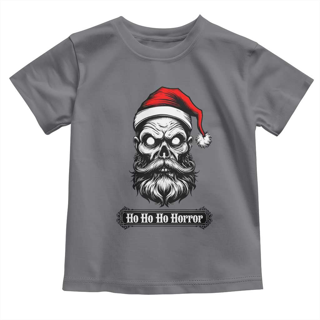 Creepy Christmas Skull Toddler T Shirt Ho Ho Ho Horror Santa Gothic Holiday - Wonder Print Shop
