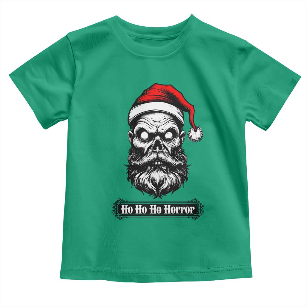 Creepy Christmas Skull Toddler T Shirt Ho Ho Ho Horror Santa Gothic Holiday - Wonder Print Shop