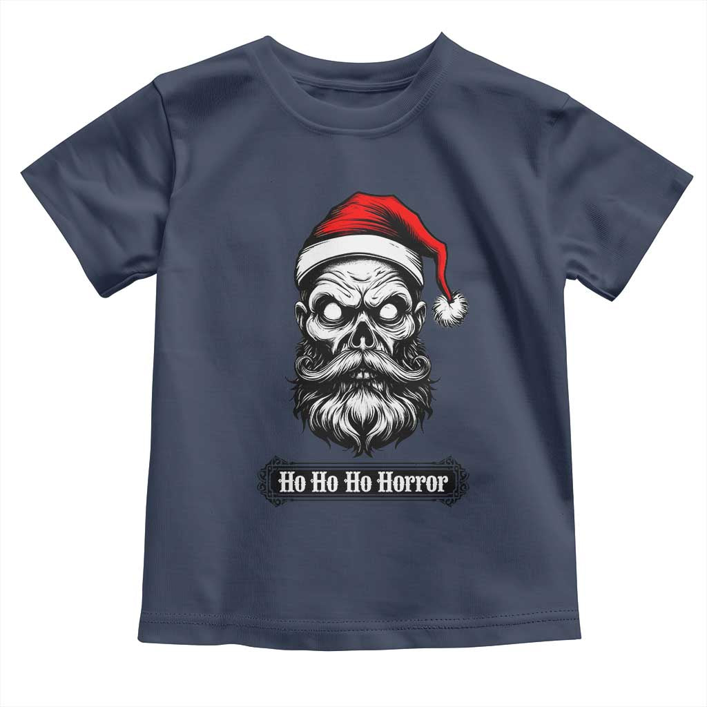 Creepy Christmas Skull Toddler T Shirt Ho Ho Ho Horror Santa Gothic Holiday - Wonder Print Shop