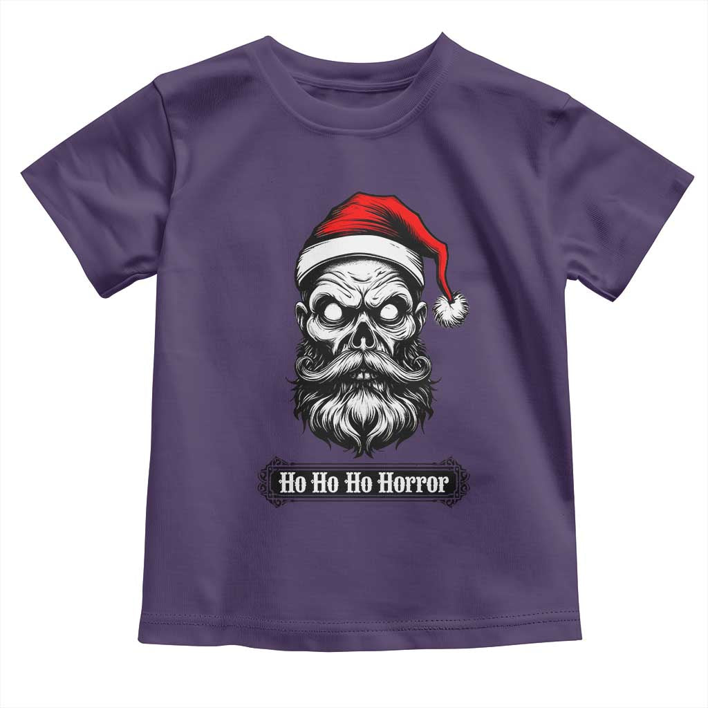 Creepy Christmas Skull Toddler T Shirt Ho Ho Ho Horror Santa Gothic Holiday - Wonder Print Shop