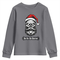 Creepy Christmas Skull Youth Sweatshirt Ho Ho Ho Horror Santa Gothic Holiday - Wonder Print Shop