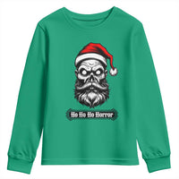 Creepy Christmas Skull Youth Sweatshirt Ho Ho Ho Horror Santa Gothic Holiday - Wonder Print Shop