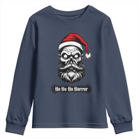 Creepy Christmas Skull Youth Sweatshirt Ho Ho Ho Horror Santa Gothic Holiday - Wonder Print Shop