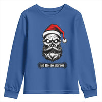 Creepy Christmas Skull Youth Sweatshirt Ho Ho Ho Horror Santa Gothic Holiday - Wonder Print Shop