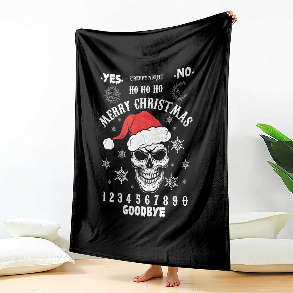 Dark Christmas Spirit Board Throw Blanket Creepy Merry Xmas Skull and Ouija Horror Holiday - Wonder Print Shop