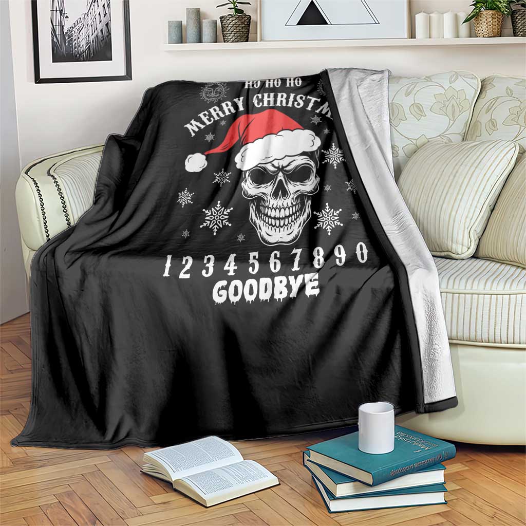 Dark Christmas Spirit Board Throw Blanket Creepy Merry Xmas Skull and Ouija Horror Holiday - Wonder Print Shop