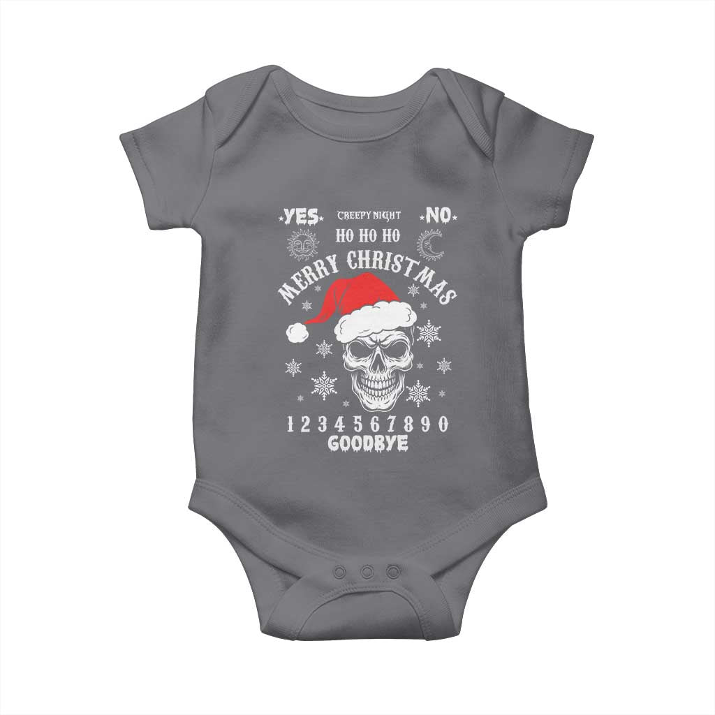 Dark Christmas Spirit Board Baby Onesie Creepy Merry Xmas Skull and Ouija Horror Holiday - Wonder Print Shop