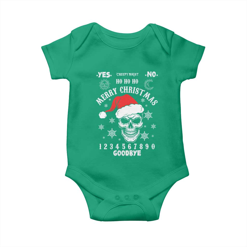 Dark Christmas Spirit Board Baby Onesie Creepy Merry Xmas Skull and Ouija Horror Holiday - Wonder Print Shop