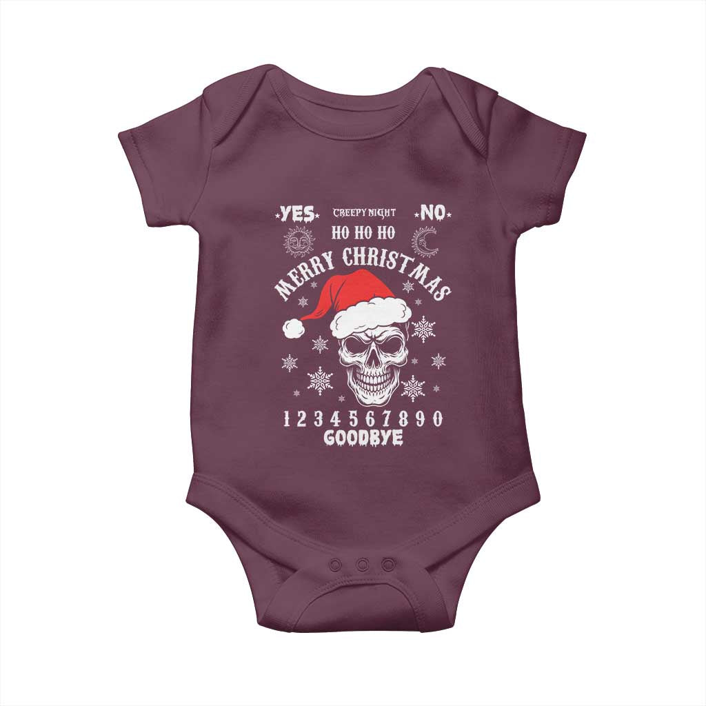 Dark Christmas Spirit Board Baby Onesie Creepy Merry Xmas Skull and Ouija Horror Holiday - Wonder Print Shop