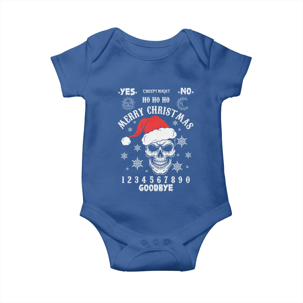 Dark Christmas Spirit Board Baby Onesie Creepy Merry Xmas Skull and Ouija Horror Holiday - Wonder Print Shop