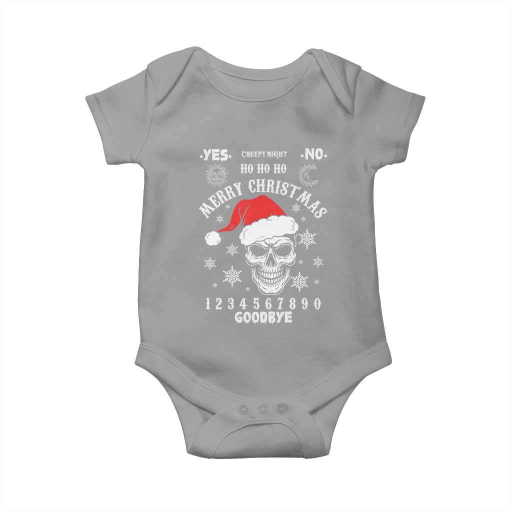 Dark Christmas Spirit Board Baby Onesie Creepy Merry Xmas Skull and Ouija Horror Holiday - Wonder Print Shop