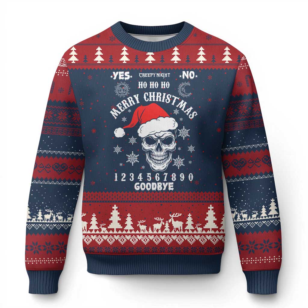 Dark Christmas Spirit Board Ugly Christmas Sweater Creepy Merry Xmas Skull and Ouija Horror Holiday - Wonder Print Shop