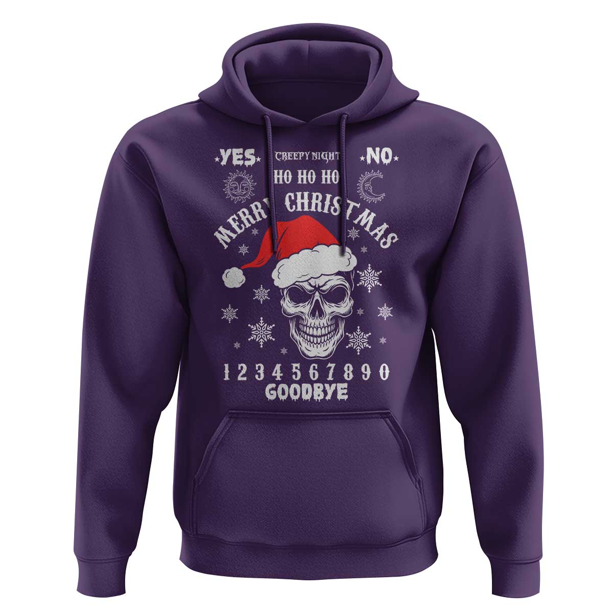 Dark Christmas Spirit Board Hoodie Creepy Merry Xmas Skull and Ouija Horror Holiday - Wonder Print Shop