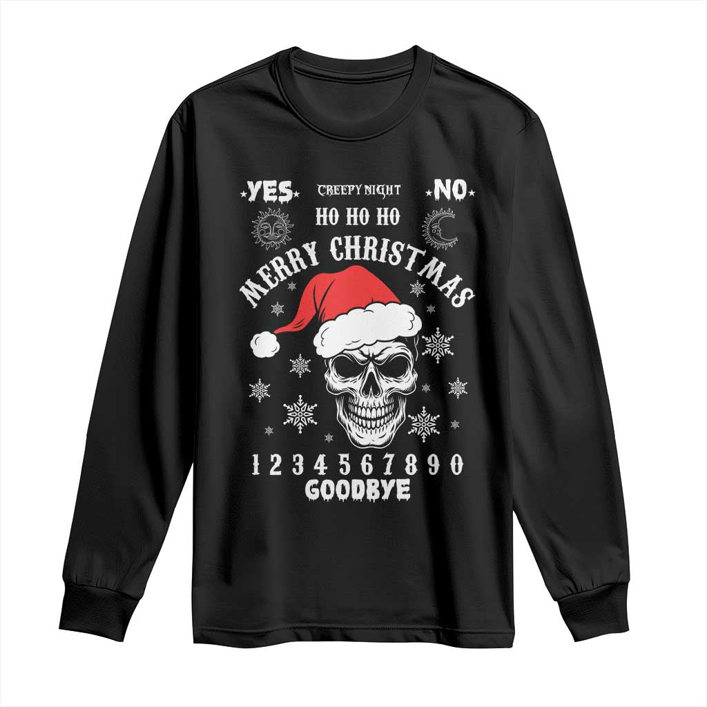 Dark Christmas Spirit Board Long Sleeve Shirt Creepy Merry Xmas Skull and Ouija Horror Holiday - Wonder Print Shop