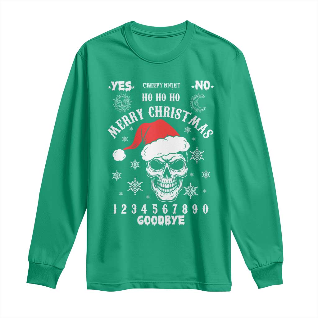 Dark Christmas Spirit Board Long Sleeve Shirt Creepy Merry Xmas Skull and Ouija Horror Holiday - Wonder Print Shop