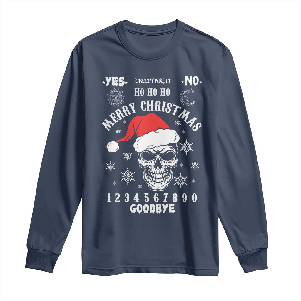 Dark Christmas Spirit Board Long Sleeve Shirt Creepy Merry Xmas Skull and Ouija Horror Holiday - Wonder Print Shop
