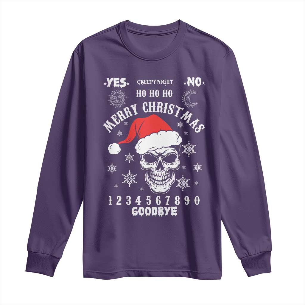 Dark Christmas Spirit Board Long Sleeve Shirt Creepy Merry Xmas Skull and Ouija Horror Holiday - Wonder Print Shop