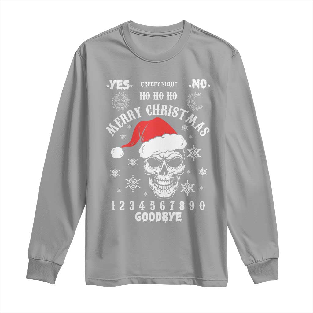 Dark Christmas Spirit Board Long Sleeve Shirt Creepy Merry Xmas Skull and Ouija Horror Holiday - Wonder Print Shop