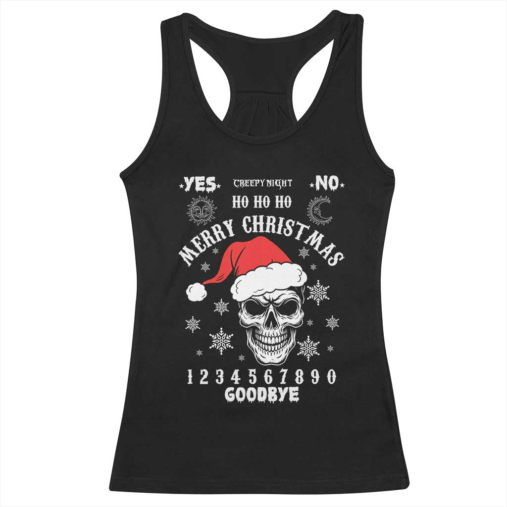 Dark Christmas Spirit Board Racerback Tank Top Creepy Merry Xmas Skull and Ouija Horror Holiday - Wonder Print Shop