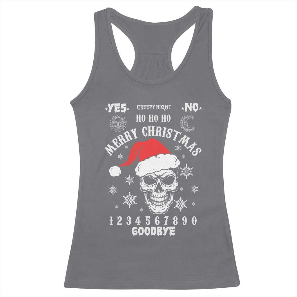 Dark Christmas Spirit Board Racerback Tank Top Creepy Merry Xmas Skull and Ouija Horror Holiday - Wonder Print Shop