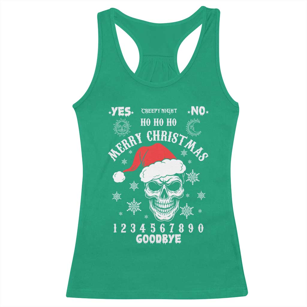 Dark Christmas Spirit Board Racerback Tank Top Creepy Merry Xmas Skull and Ouija Horror Holiday - Wonder Print Shop