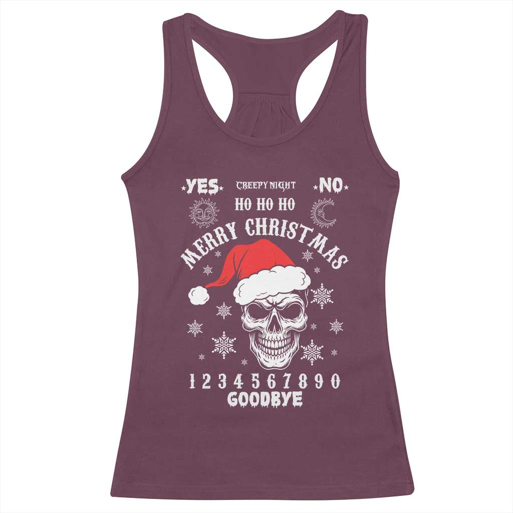 Dark Christmas Spirit Board Racerback Tank Top Creepy Merry Xmas Skull and Ouija Horror Holiday - Wonder Print Shop