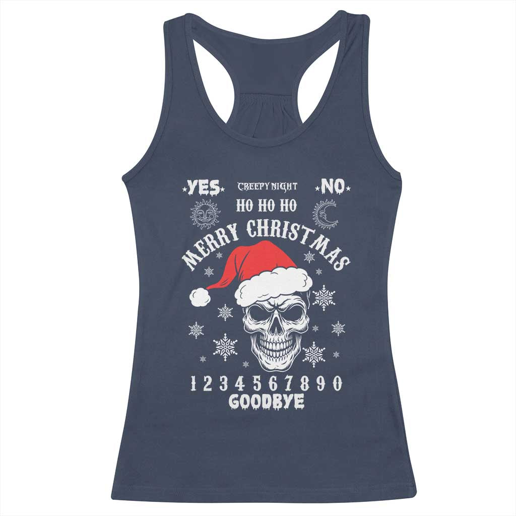 Dark Christmas Spirit Board Racerback Tank Top Creepy Merry Xmas Skull and Ouija Horror Holiday - Wonder Print Shop