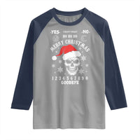 Dark Christmas Spirit Board Raglan Shirt Creepy Merry Xmas Skull and Ouija Horror Holiday - Wonder Print Shop