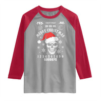 Dark Christmas Spirit Board Raglan Shirt Creepy Merry Xmas Skull and Ouija Horror Holiday - Wonder Print Shop