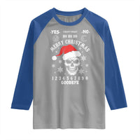 Dark Christmas Spirit Board Raglan Shirt Creepy Merry Xmas Skull and Ouija Horror Holiday - Wonder Print Shop