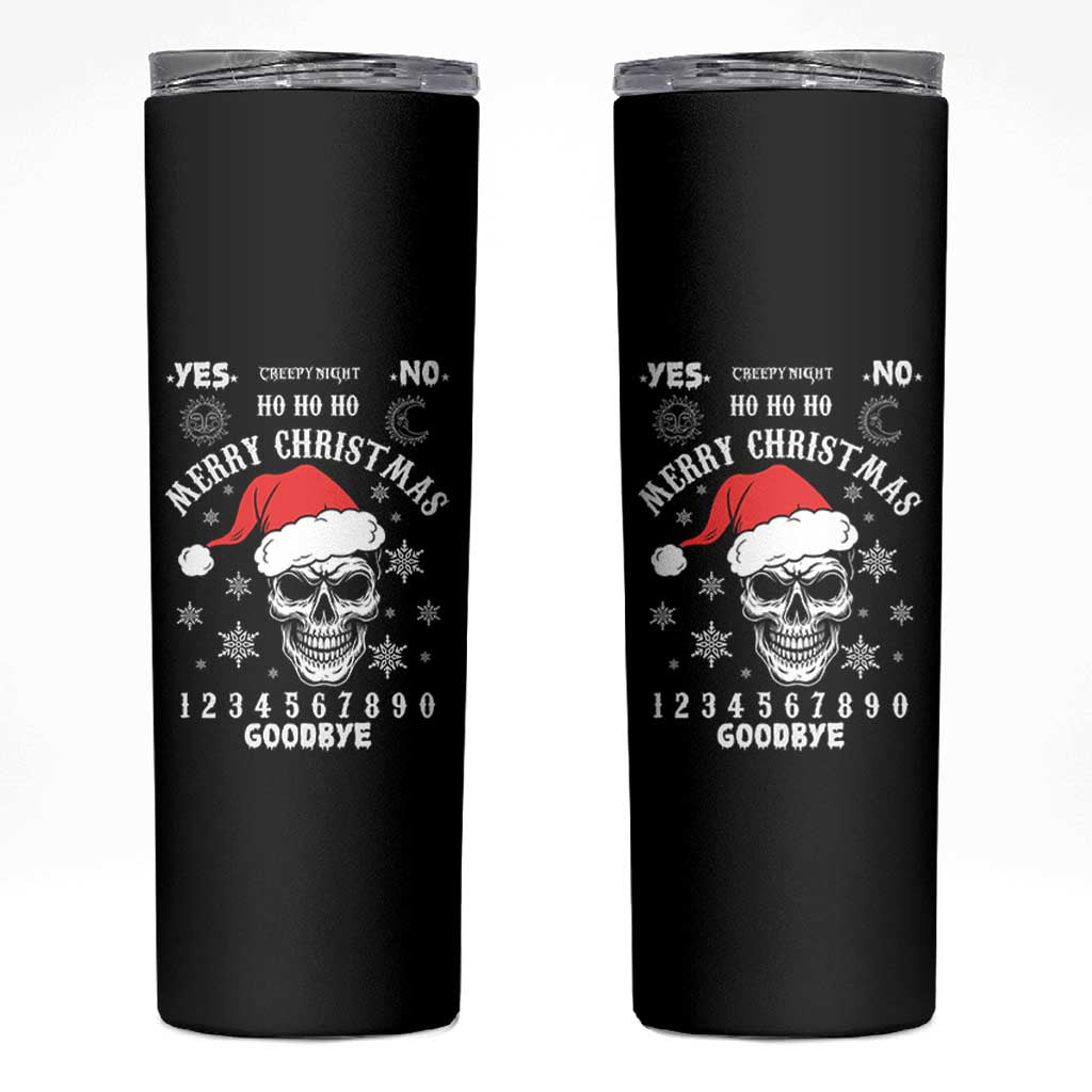 Dark Christmas Spirit Board Skinny Tumbler Creepy Merry Xmas Skull and Ouija Horror Holiday - Wonder Print Shop