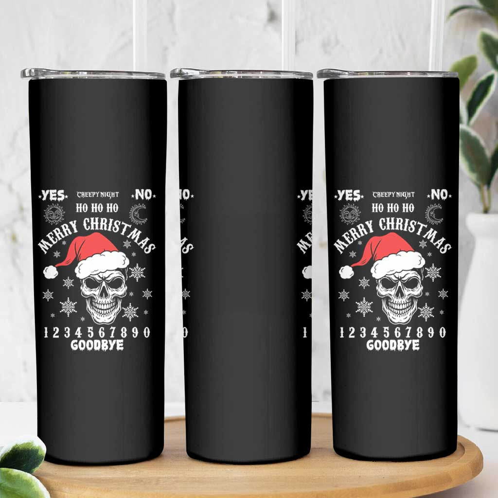 Dark Christmas Spirit Board Skinny Tumbler Creepy Merry Xmas Skull and Ouija Horror Holiday - Wonder Print Shop