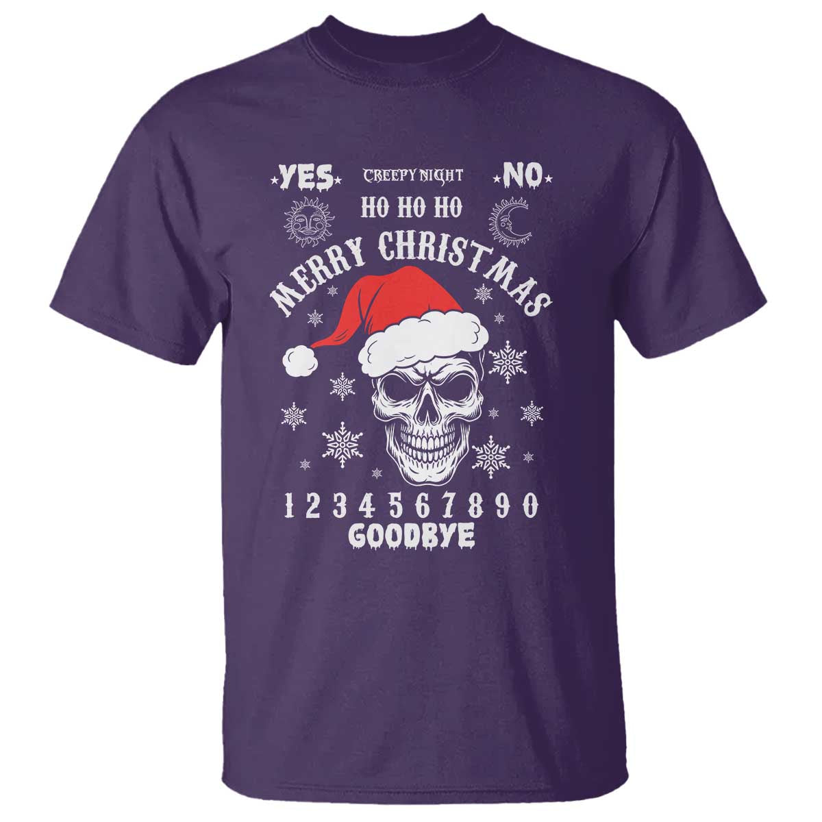 Dark Christmas Spirit Board T Shirt Creepy Merry Xmas Skull and Ouija Horror Holiday - Wonder Print Shop