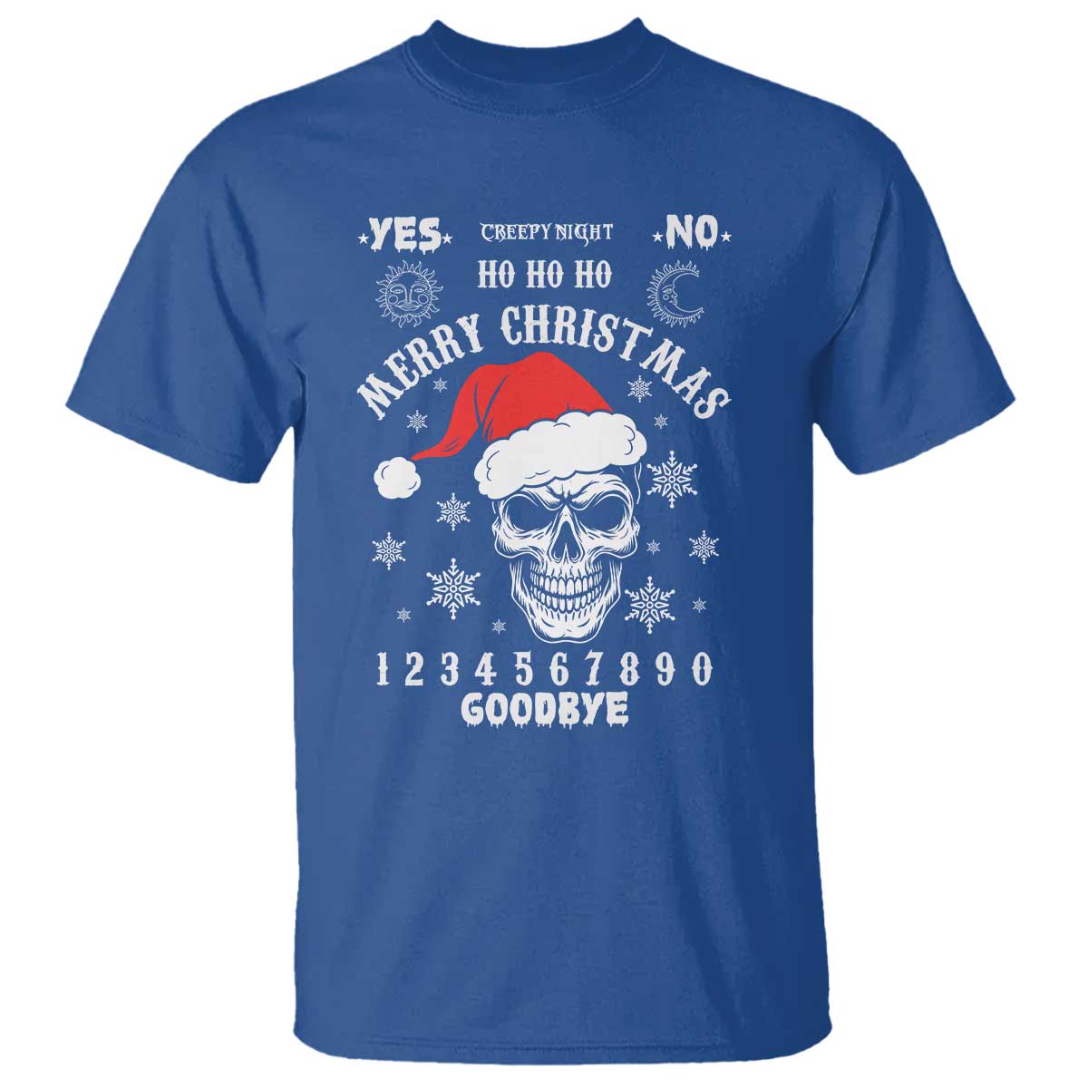 Dark Christmas Spirit Board T Shirt Creepy Merry Xmas Skull and Ouija Horror Holiday - Wonder Print Shop