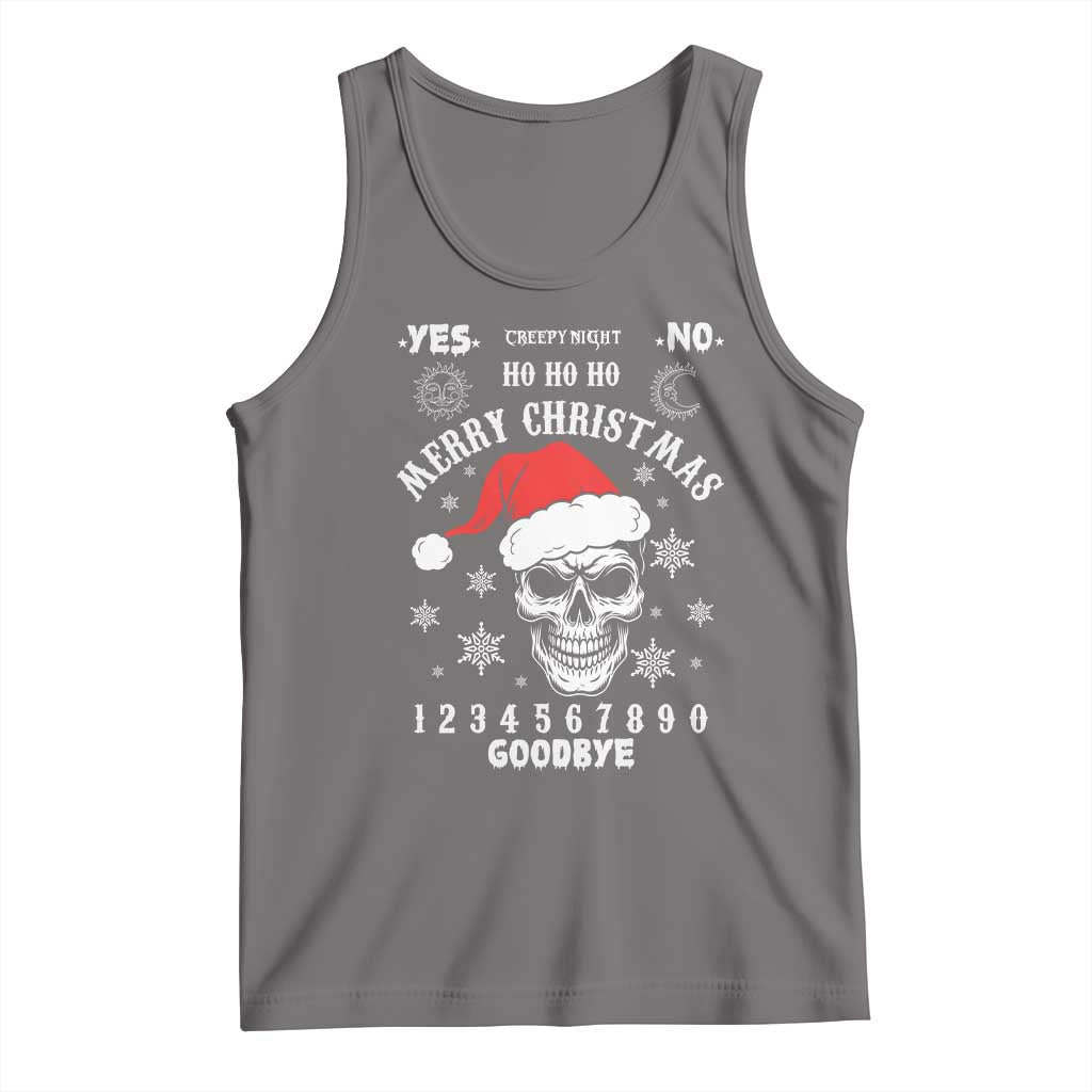 Dark Christmas Spirit Board Tank Top Creepy Merry Xmas Skull and Ouija Horror Holiday - Wonder Print Shop